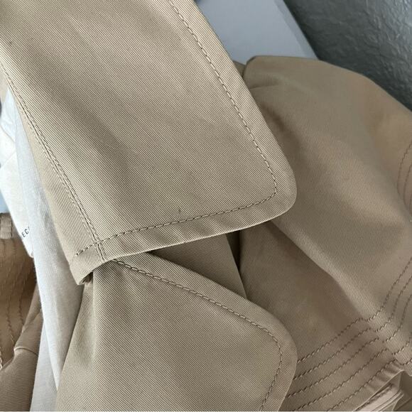 Rebecca Taylor Faille Ruffle Trim Trench Coat Medium EUC - Picture 12 of 12